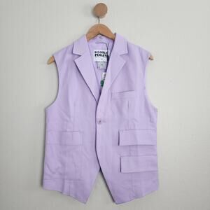 NEW Bobblehaus Lilac Purple Oversized Structured Sleeveless Tencel Vest